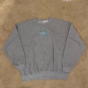Grey embroidered Nike crewneck